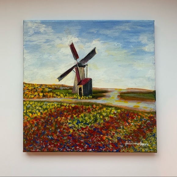 Original Acrylic Painting on Canvas called “Eclipse” 12 x 12” with gloss varnish - Picture 3 of 6